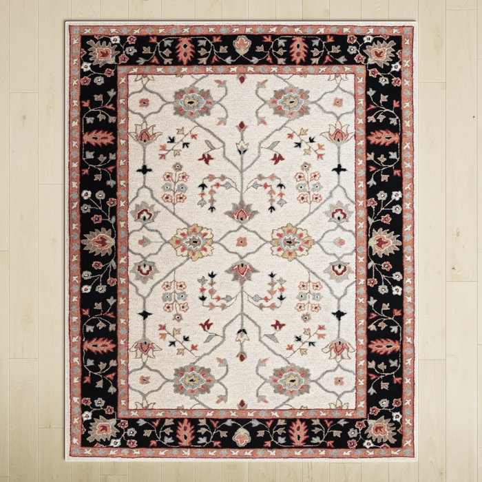 Bernard Handmade Wool Beige/Black/Light Pink/Gray Rug & Reviews Birch